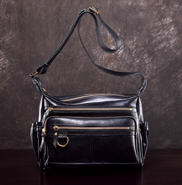 真皮斜挎包头层牛皮单肩包复古休闲男包潮流欧美时尚百搭邮差大包